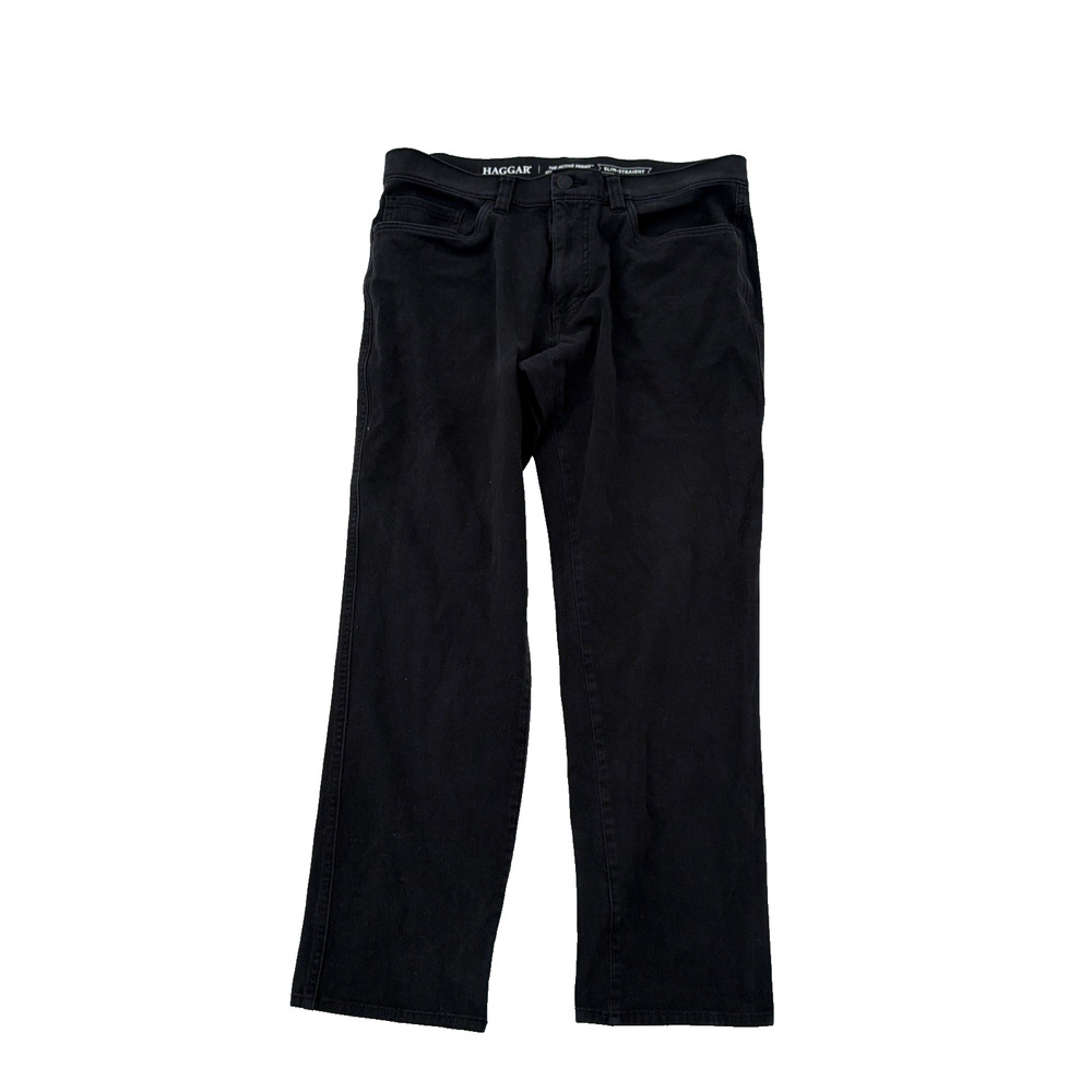 Haggar Men’s 33x30 Slim straight black jeans